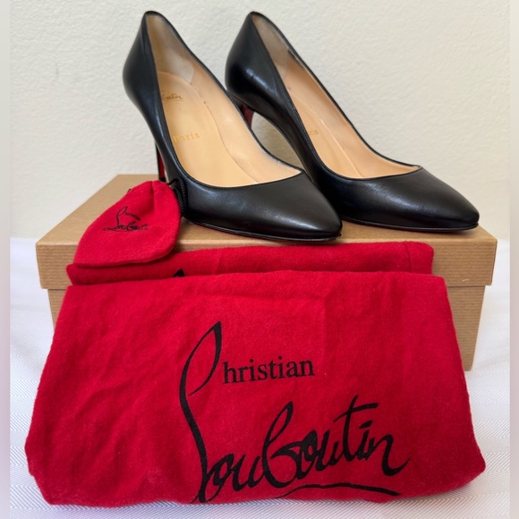 Christian Louboutin Black Heels with Stiletto Design and Pointed Toe - Picture 1 of 6